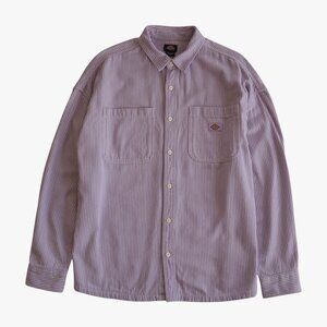 (VINTAGE) DICKIES | 100% COTTON OVERSIZED RELAXED LAVENDER WHITE STRIPE SHIRT